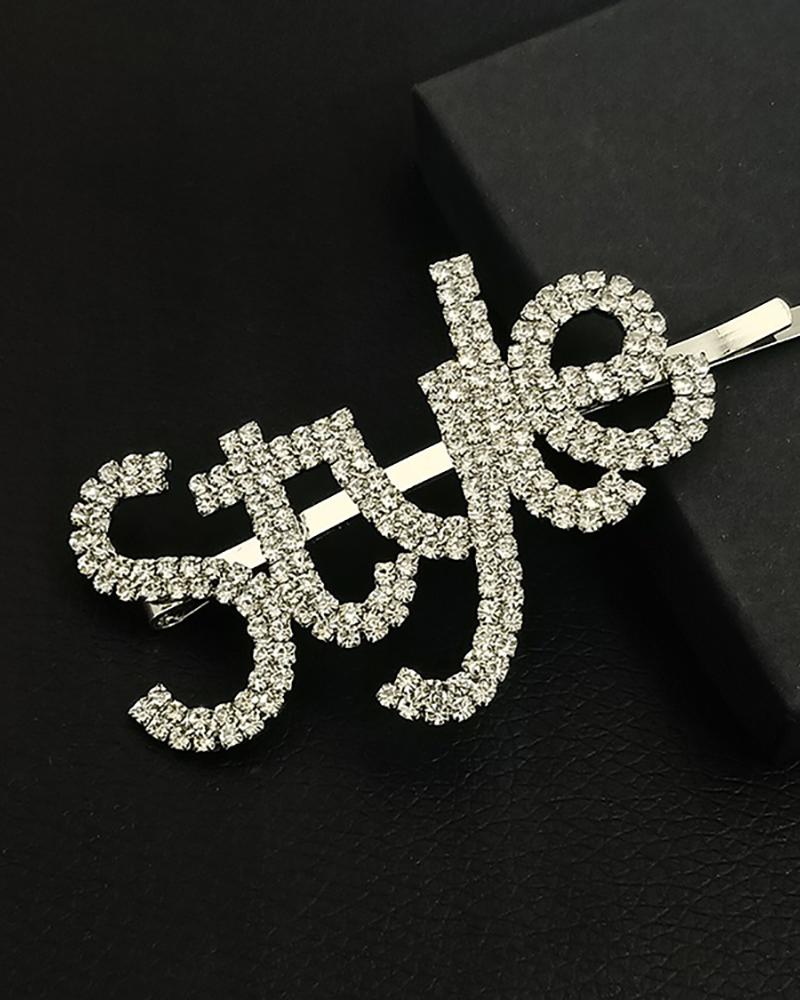 

Letter Pattern Studded Hair Clip, Style3