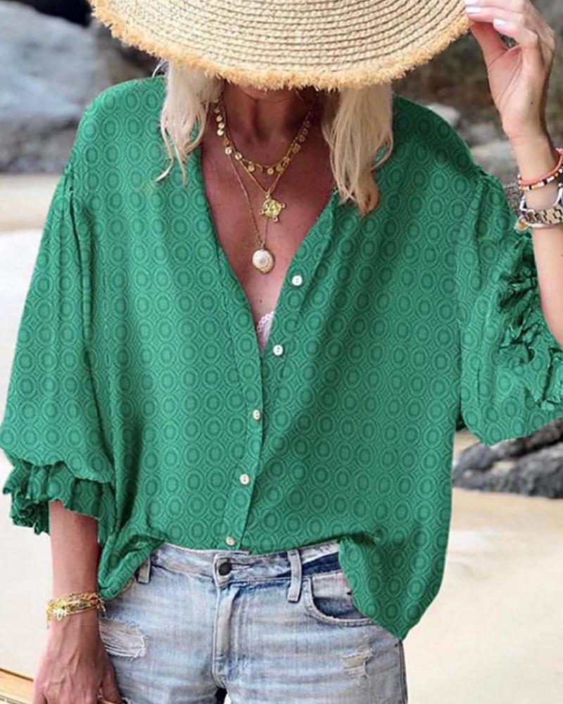

Little Circle Solid Statement Top, Green