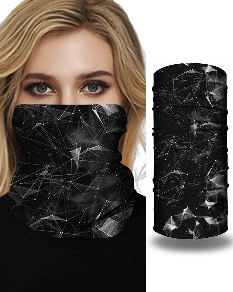 

Print Face Bandana Magic Scarf Headwrap Balaclava, Black