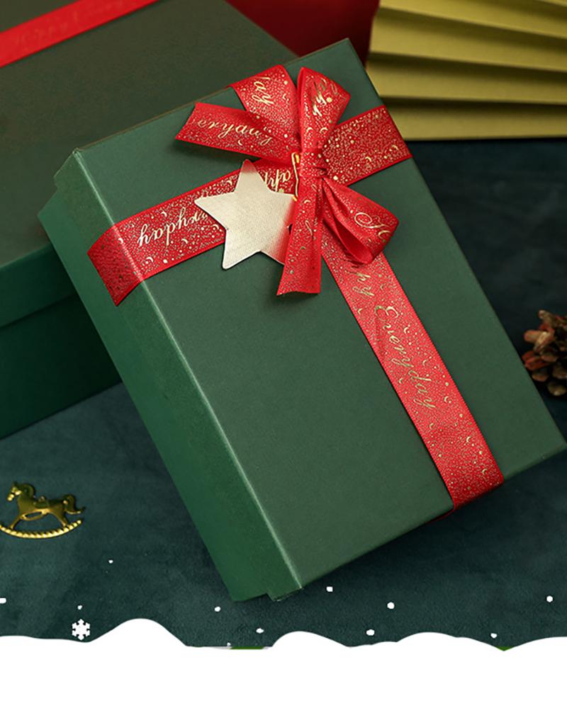 

10PCS/Set Christmas Bowknot Decor Gift Box, Green