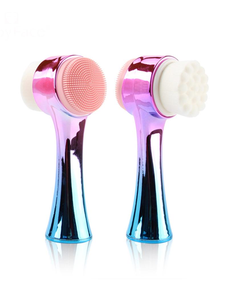 

Handle Double Side Facial Cleanser Brush, Multicolor