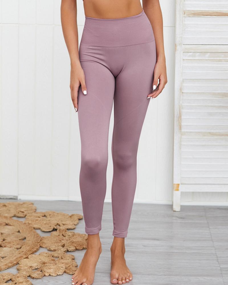 

High Waist Seamless Sports Yoga Legging, Light purple