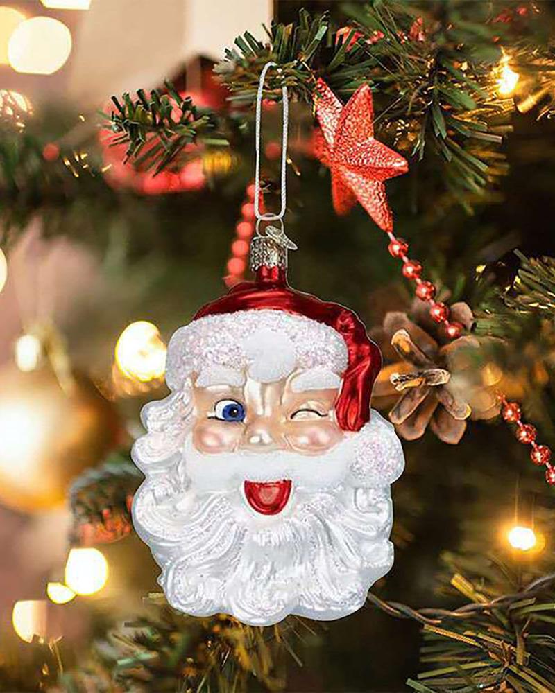 

Christmas Smiling Santa Claus Ornament, Red