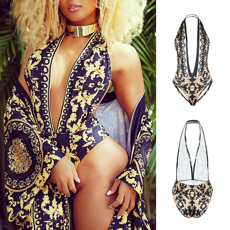 

3PCs Vintage Swimwear One-Piece Cover Ups, Multicolor