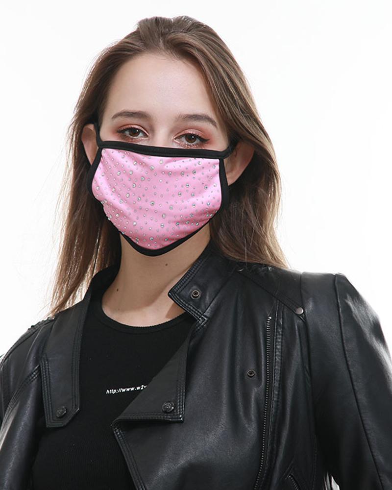 

Colorblock Breathable Earloop Washable Mouth Mask, Pink