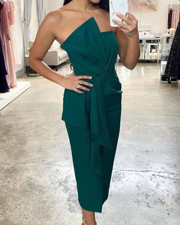 

Ruched Design Bandage Tube Dress