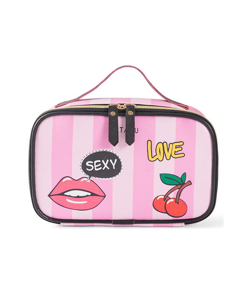 

Heart Letter Print Makeup Travel Storage Bag, Style2