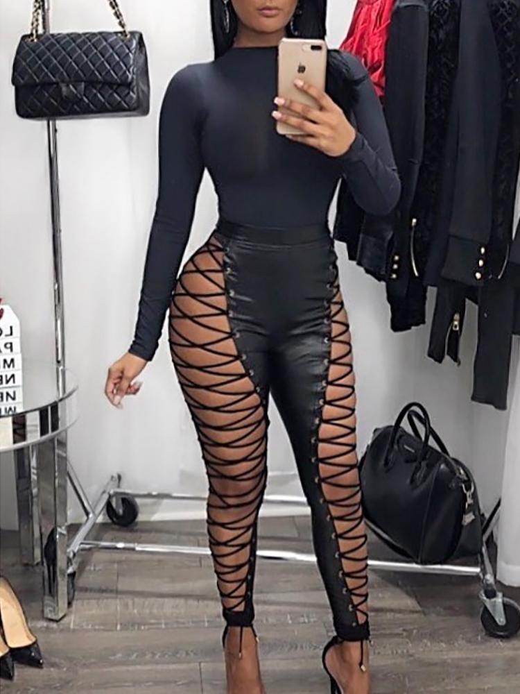

Eyelets Lace Up Slinky Cocktail Party Pants