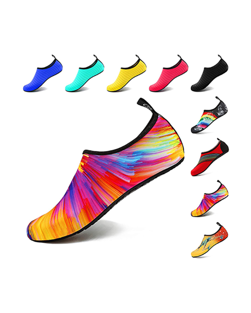 

Print Colorblock Breathable Barefoot Aqua & Yoga Shoes Socks, Orange