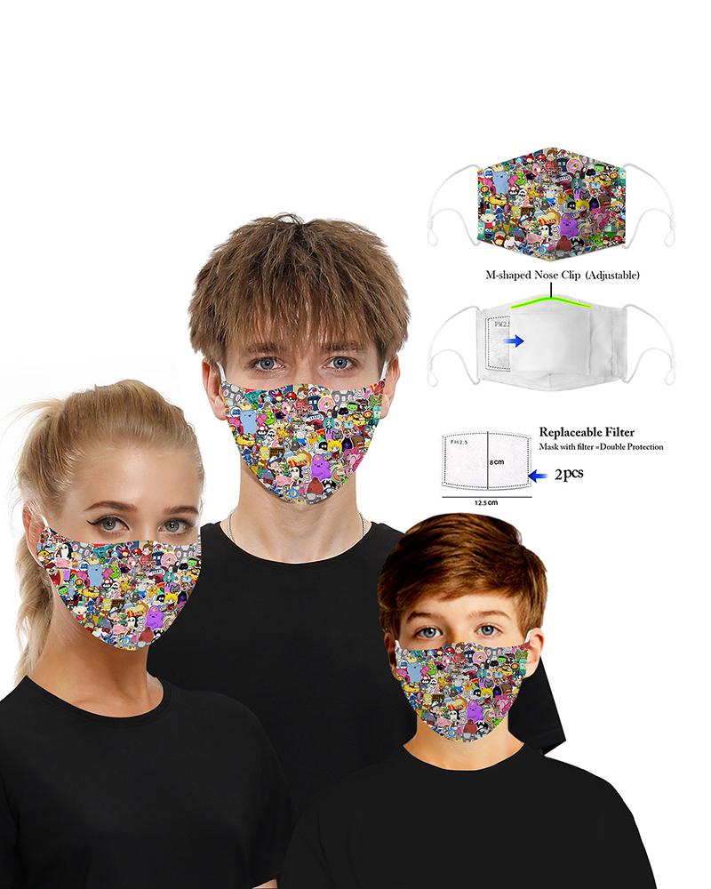 

Print Breathable Mouth M .a. s. k Washable And Reusable With 2PCS Replaceable Filter, Style3