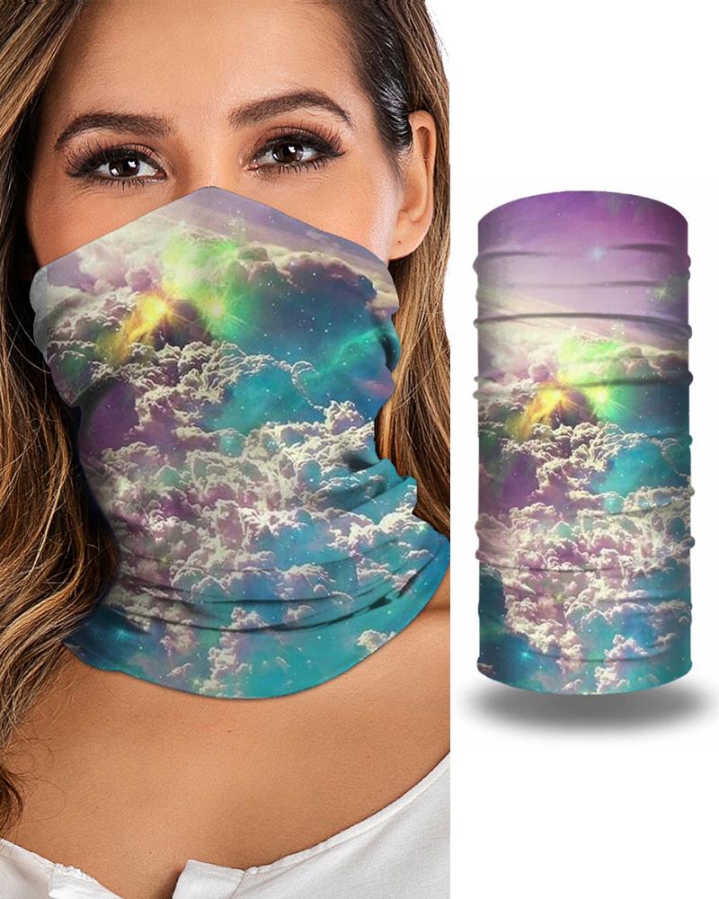 

Print Breathable Face Bandana Magic Scarf Headwrap Balaclava, Green