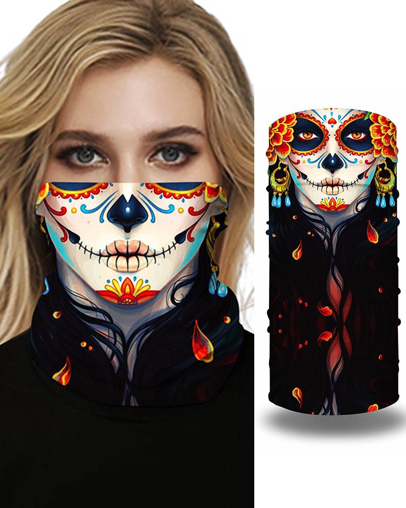 

Print Breathable Face Bandana Magic Scarf Headwrap Balaclava, Black