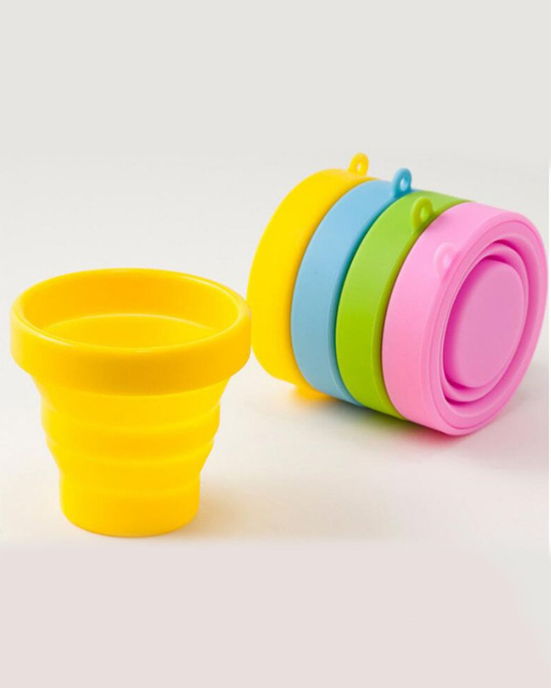 

170ML Silicone Cup Portable Foldable Silicone Mug, Yellow