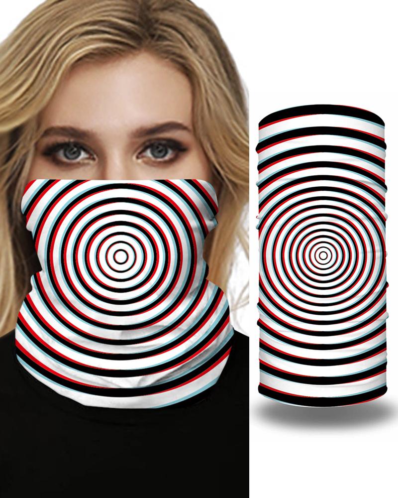 

Print Face Bandana Magic Scarf Headwrap Balaclava, Red