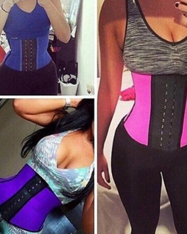 

Fashion Steel Bones Slimming Body Shaper Belt, Brown&leopard;blue;hot pink&leopard;black;purple;multicolor;nude;hot pink