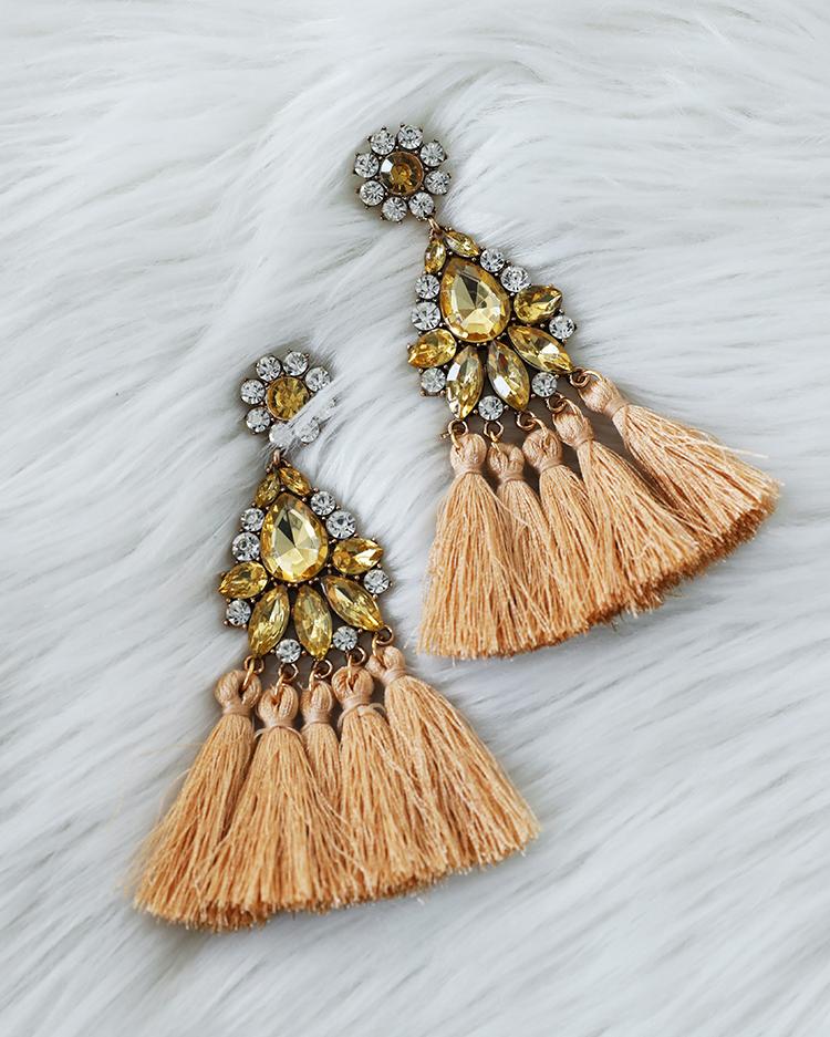 

Boho Retro Brown Long Tassel Drop Earring