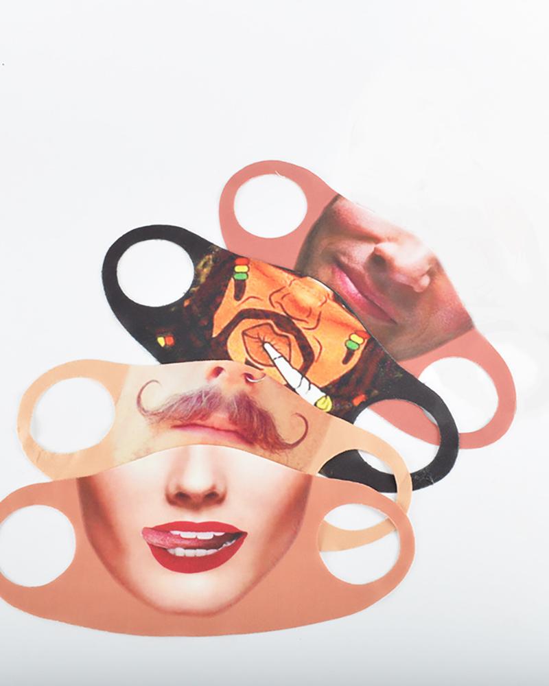 

Face Emoji Print Breathable Mouth Mask, Style3
