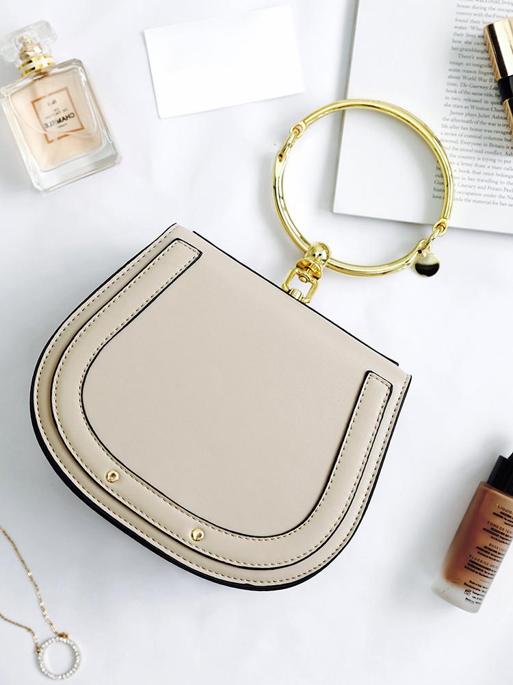 

Circle Handle Design Single Shoulder Bag, Beige