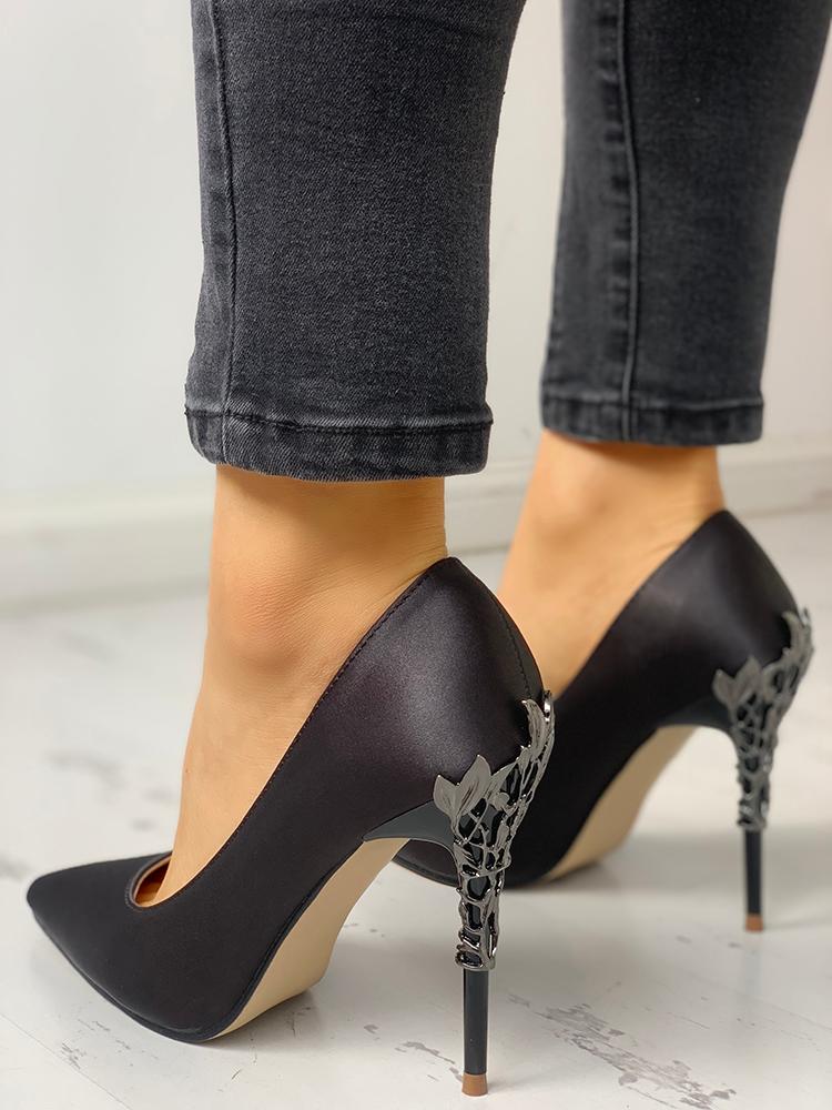 

Metallic Embellished Pointed Toe Heels