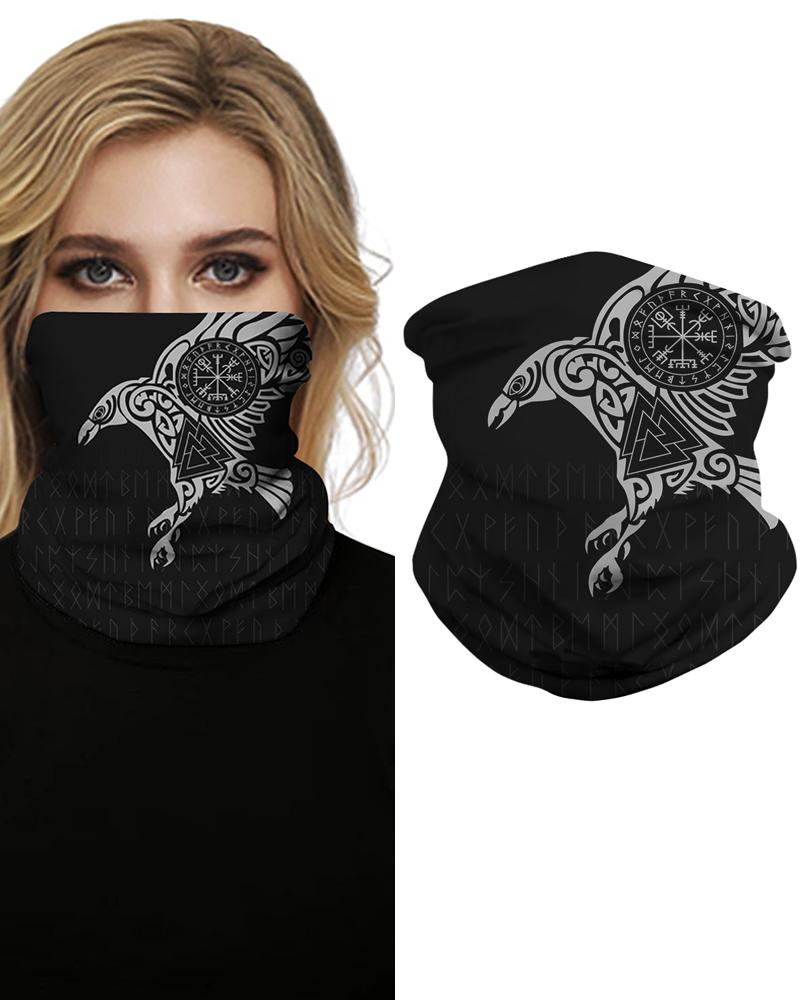 

Print Face Bandana Magic Scarf Headwrap Balaclava, Black