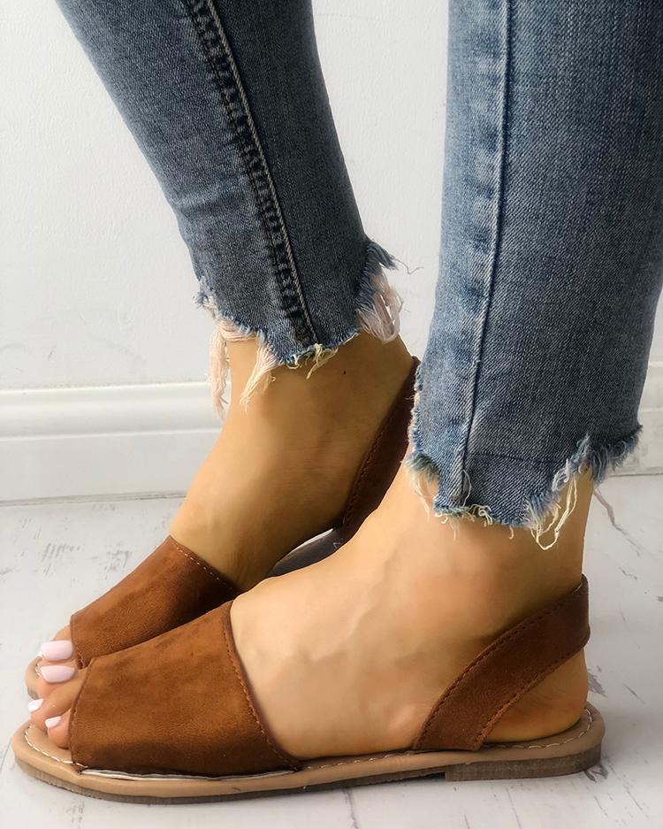 

Single Strap Open Toe Flat Sandals