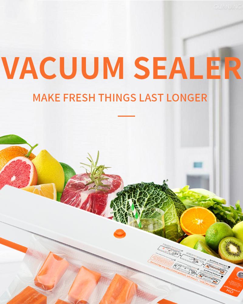 

220V Best Food Vacuum Sealer Machine Vacuum Sealing Machine Film Container Food Sealer Saver, Orange
