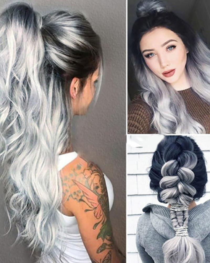 

Nature Ombre Long Curly Wig, Gray