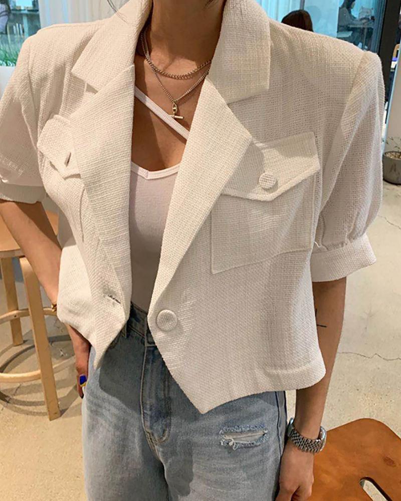 

Pocket Design Buttoned Balzer Coat, White