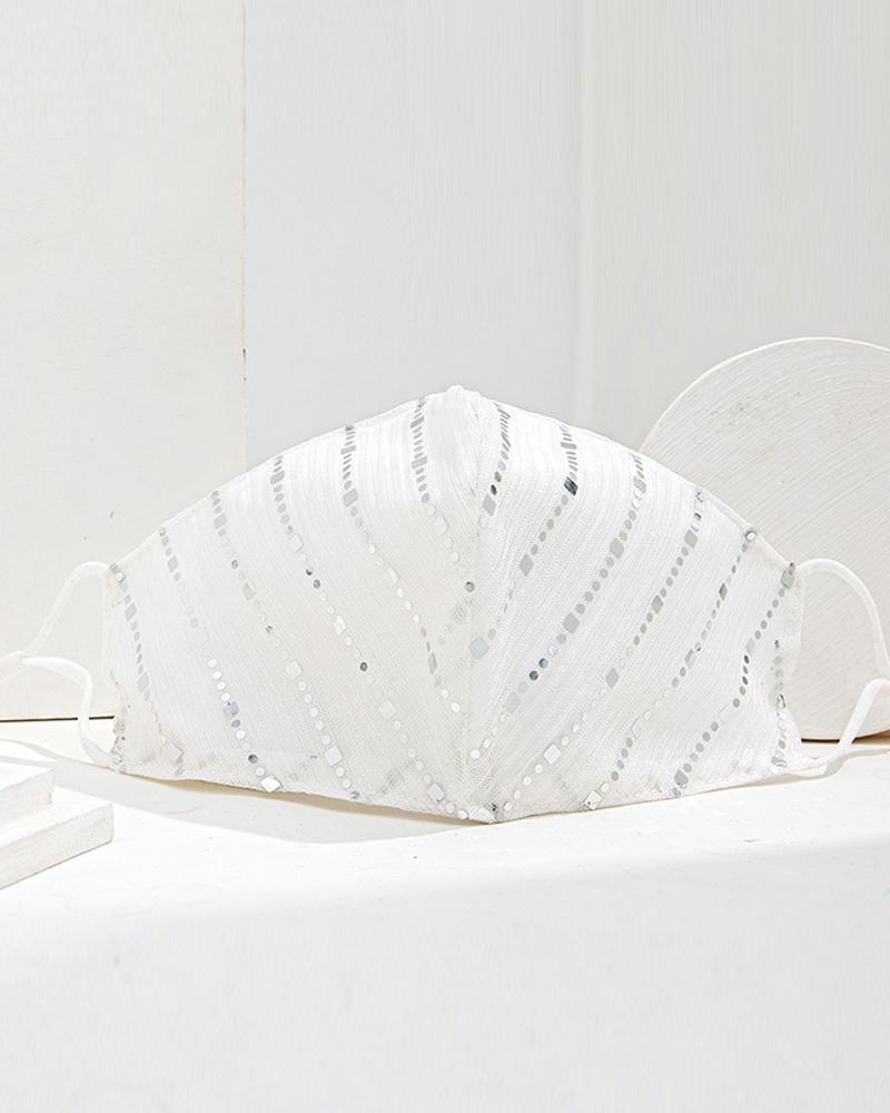 

Studded Breathable Face Mask, White