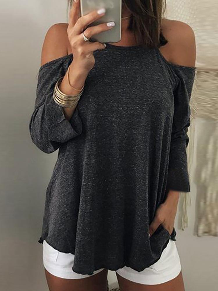 

Halter Crisscross Open Back Casual Blouse, Dark grey