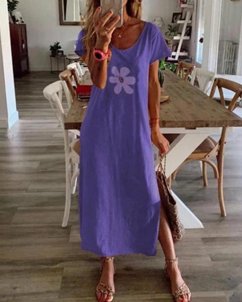 

Daisy Print Maxi Dress, Blue
