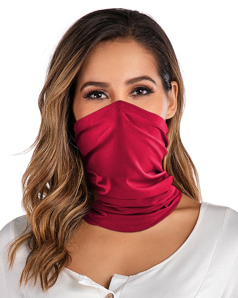

Solid Breathable Face Bandana Magic Scarf Headwrap Balaclava, Wine red