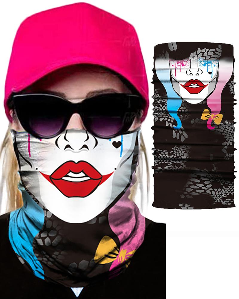 

Print Face Breathable Bandana Magic Scarf Headwrap Balaclava, Multicolor