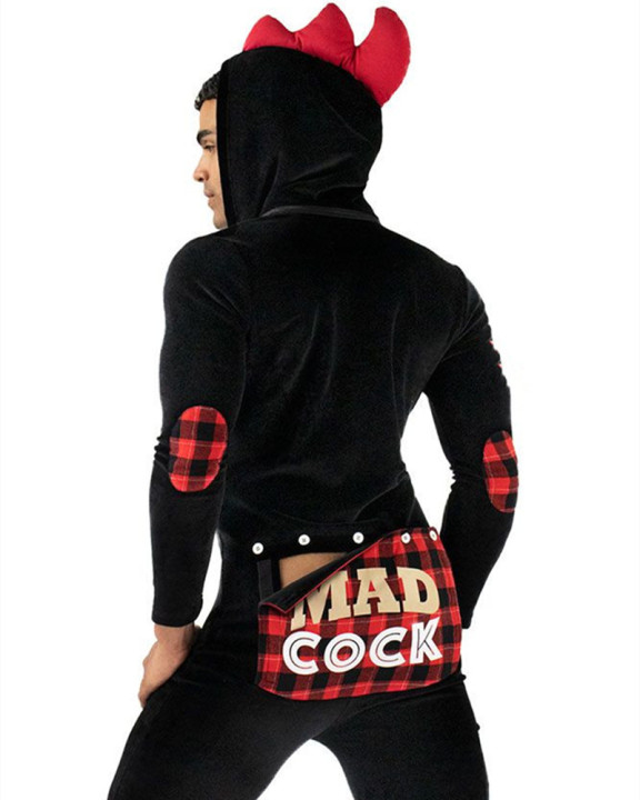 

Rooster Hoodies Long Sleeve Jumpsuit, Black