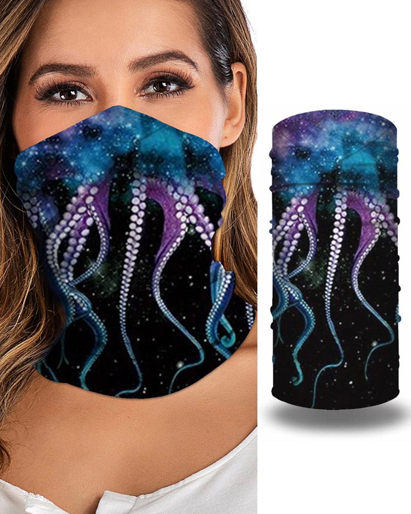 

Tie Dye Print Breathable Face Bandana Magic Scarf Headwrap Balaclava, Purple