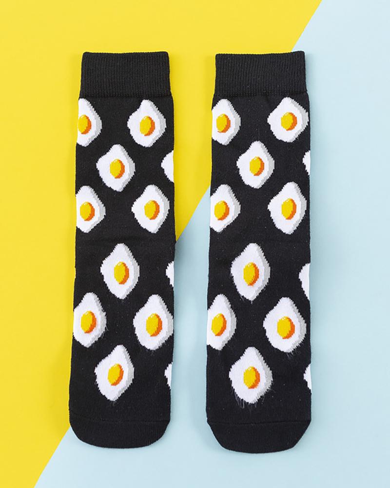 

Fruit / Graphic / Letter Print Socks, Style3