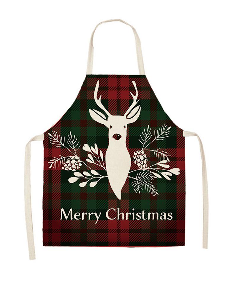 

Christmas Letter Plaid Apron, Style2