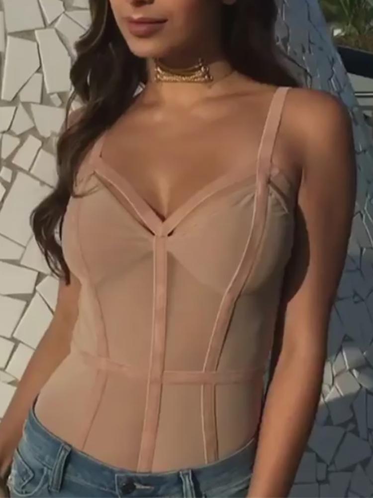 

Sexy Bandage Open Back Bodysuit