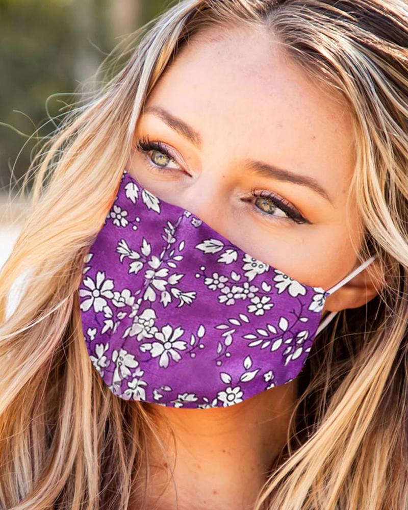 

Print Breathable Mouth Mask Washable And Reusable, Purple