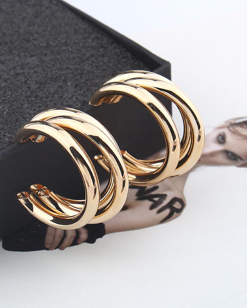 

Open Metal Simple Cuff Hoop Earring, Gold