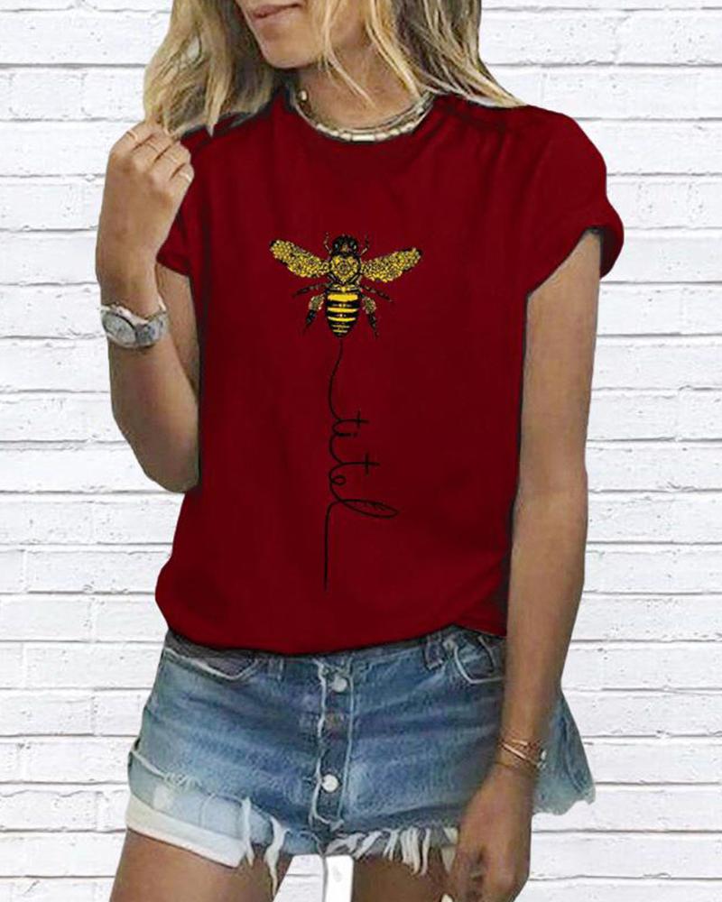 

Let It Bee T-Shirt, Wine red