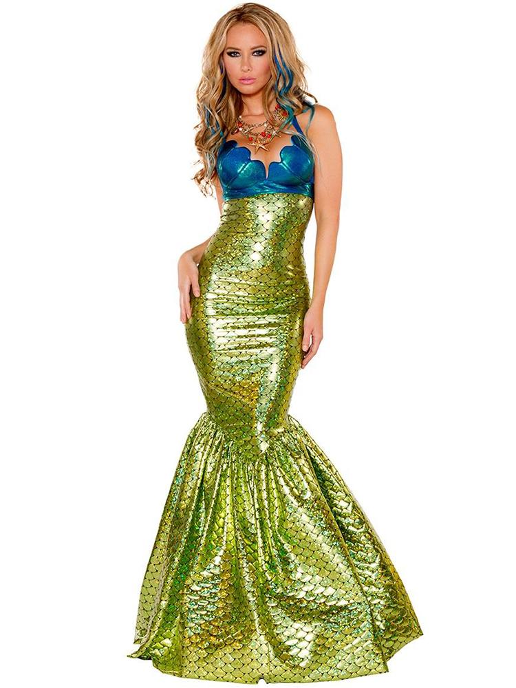 

Sexy Bodycon Mermaid Costume Adult Fancy Dress, Green